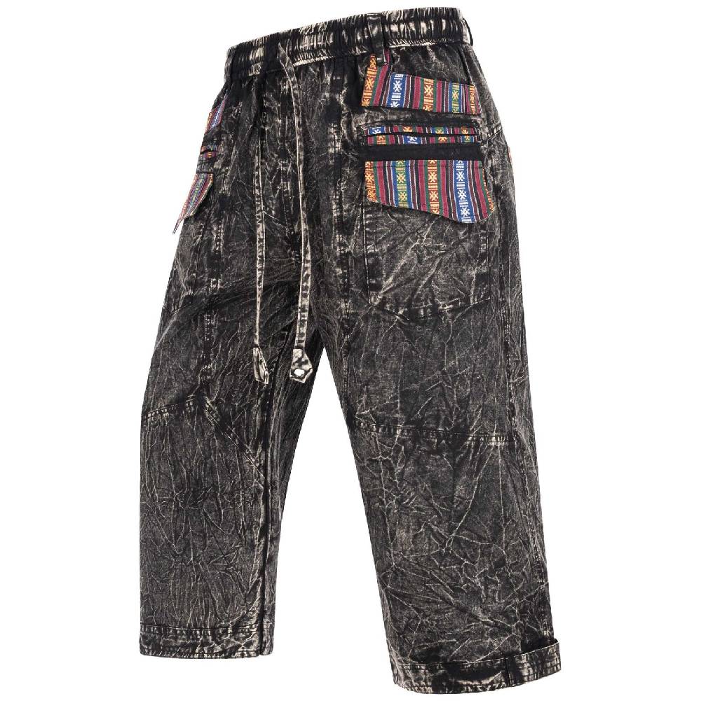 Kunst Und Magie Kurze Aladin Herren Hose 3/4 Baggy Cargo Yoga Pants Hippie Goa Baumwoll Shorts