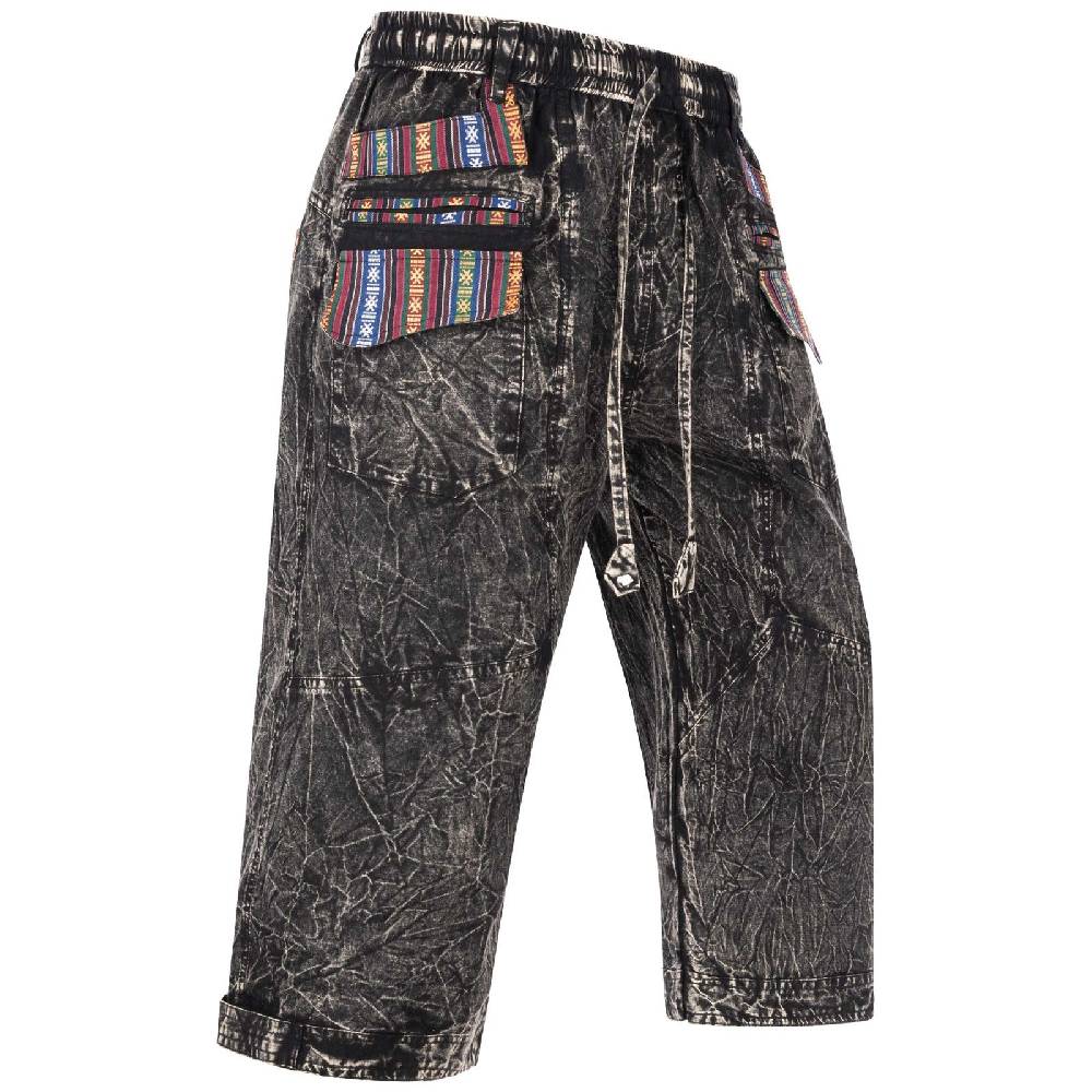 Kunst Und Magie Kurze Aladin Herren Hose 3/4 Baggy Cargo Yoga Pants Hippie Goa Baumwoll Shorts