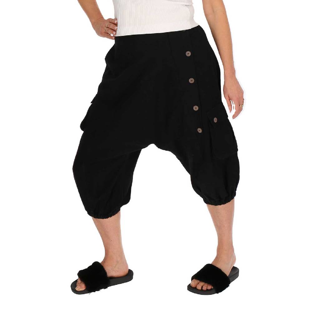 Kunst Und Magie Kurze Aladin Hose Unisex 3/4 Baggy Pants Hippie Goa Baumwoll Haremshose