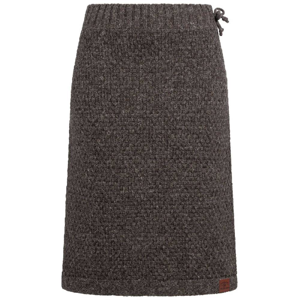 Kunst Und Magie Langer Strickrock Winter Woll Rock Mit Klassischem Waffel-Muster Wolle Boho