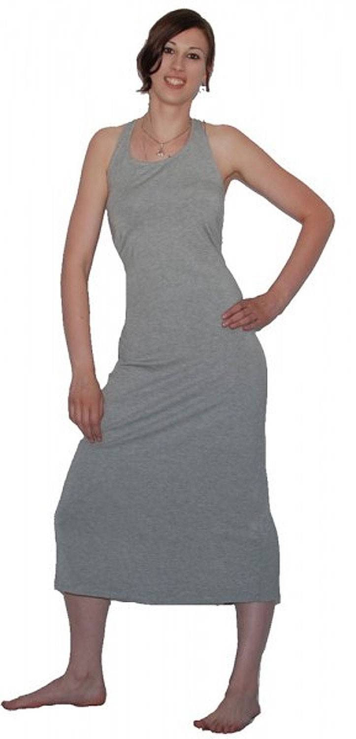 Kunst Und Magie Langes dehnbares Sommerkleid Strandkleid grau Kunst Und Magie Langes dehnbares Sommerkleid Strandkleid grau