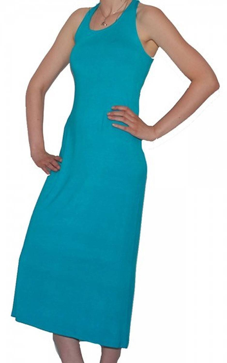 Kunst Und Magie Langes dehnbares Sommerkleid Strandkleid türkis Kunst Und Magie Langes dehnbares Sommerkleid Strandkleid türkis