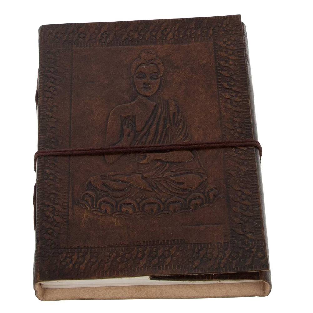 Kunst Und Magie Leder Tagebuch handgefertigt - geprägtes Notizbuch Buddha 18x13cm