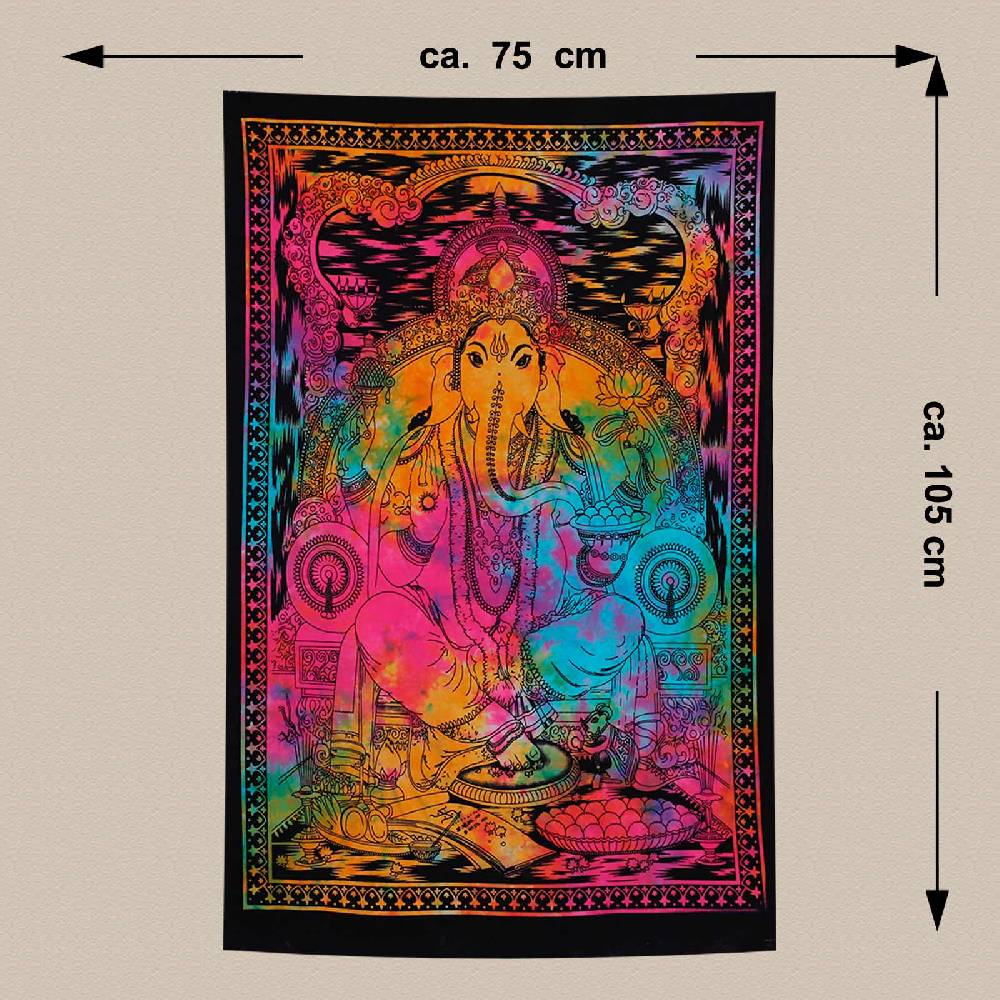 Kunst Und Magie Lord Ganesch Poster Dekotuch Wandbehang Ganesha Om Ca. 105 X 73 Cm