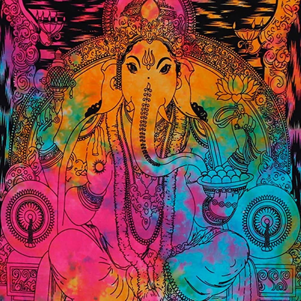 Kunst Und Magie Lord Ganesch Poster Dekotuch Wandbehang Ganesha Om Ca. 105 X 73 Cm
