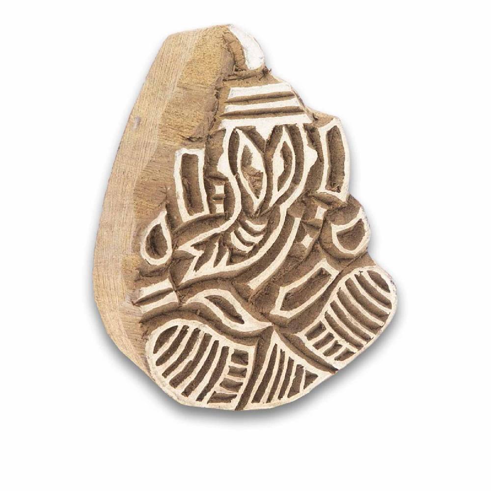 Kunst Und Magie Lord Ganesha Holzstempel OM Textilstempel Mehndi Block Stempel Henna Tattoo Blockprint Indien Ca 8cm