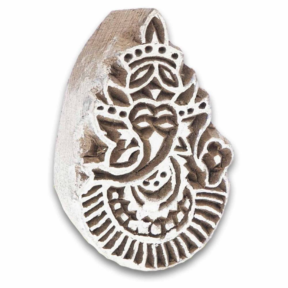 Kunst Und Magie Lord Ganesha Holzstempel OM Textilstempel Mehndi Block Stempel Henna Tattoo Blockprint Indien Ca 7cm