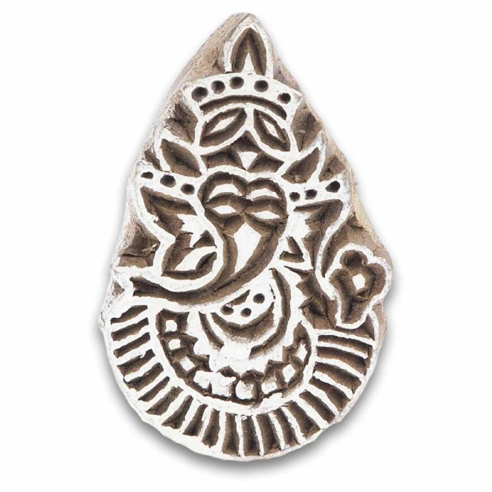 Kunst Und Magie Lord Ganesha Holzstempel OM Textilstempel Mehndi Block Stempel Henna Tattoo Blockprint Indien ca 7cm