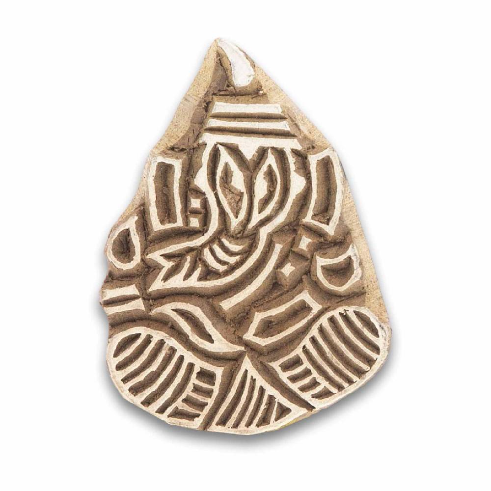 Kunst Und Magie Lord Ganesha Holzstempel OM Textilstempel Mehndi Block Stempel Henna Tattoo Blockprint Indien ca 8cm