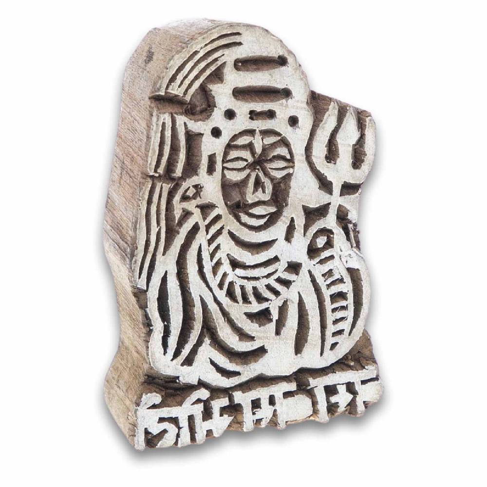 Kunst Und Magie Lord Shiva Holzstempel OM Textilstempel Mehndi Block Stempel Henna Tattoo Blockprint Indien ca 8cm