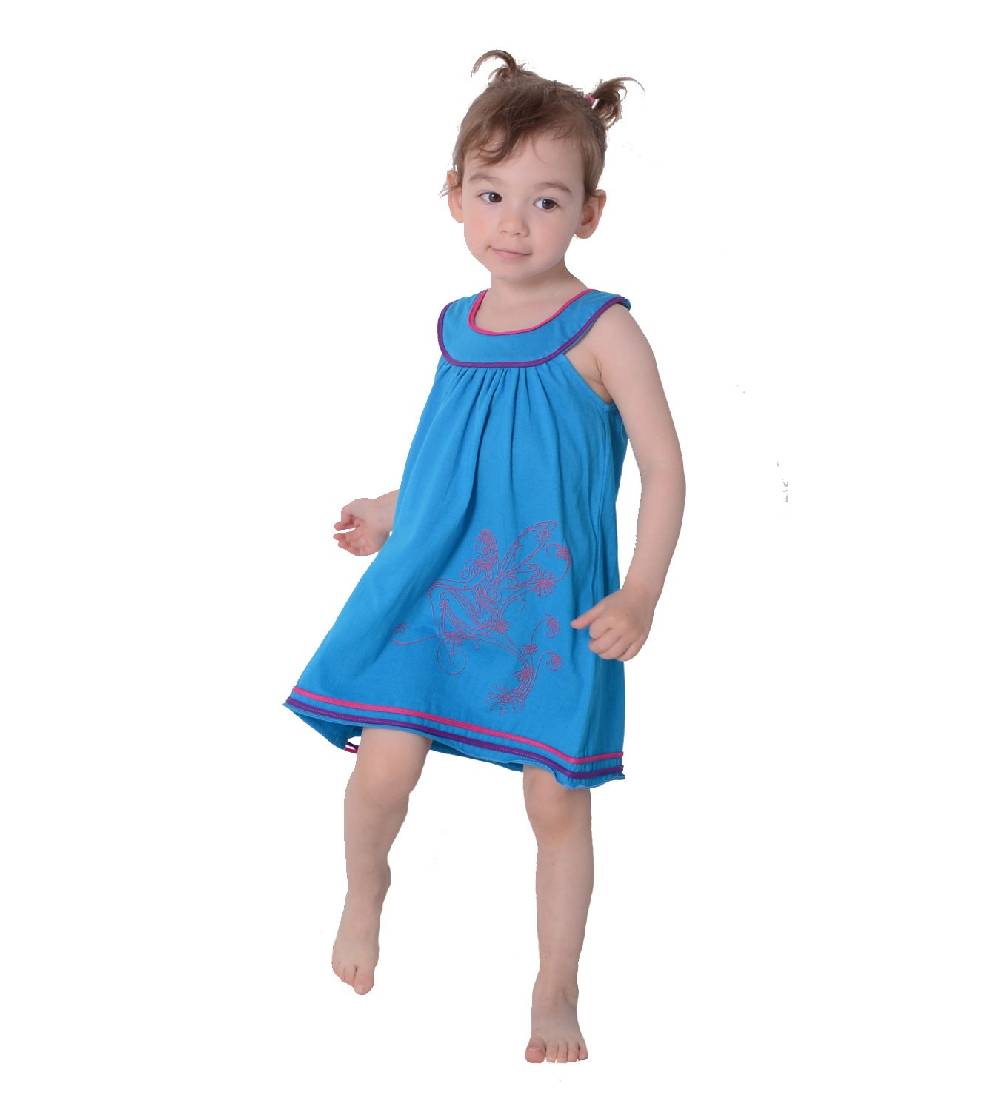 Kunst Und Magie Luftiges Sommerkinderkleid Elfenmotiv Mit Aufwendiger Stickborte Hippie