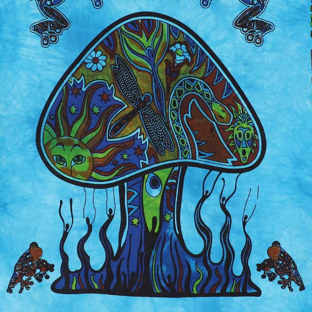 Kunst Und Magie Magic Mushrooms Psy Goa Poster Wandbehang Psychedelic Dekotuch Ca. 110 X 70 Cm