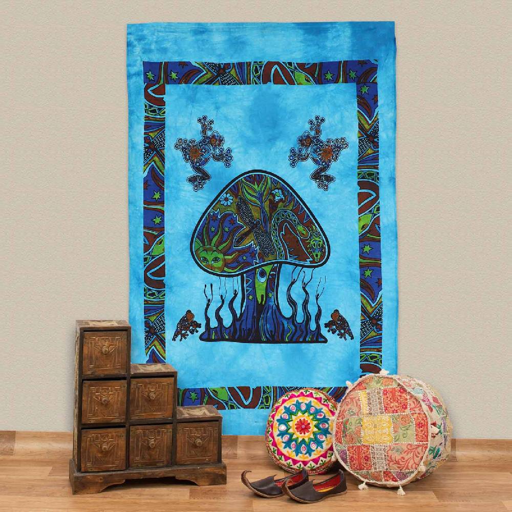 Kunst Und Magie Magic Mushrooms Psy Goa Poster Wandbehang Psychedelic Dekotuch Ca. 110 X 70 Cm