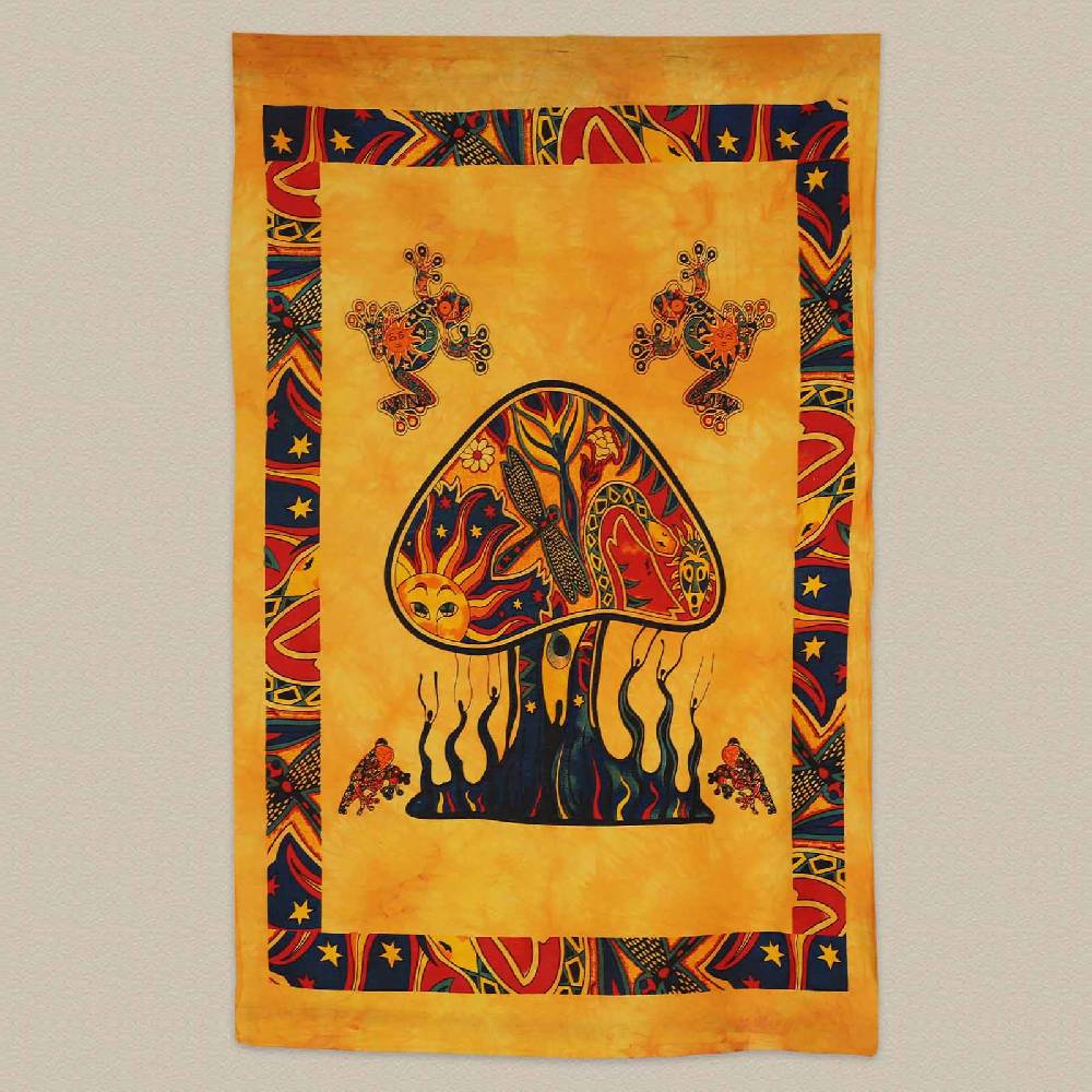 Kunst Und Magie Magic Mushrooms Psy Goa Poster Wandbehang Psychedelic Dekotuch Ca. 110 X 70 Cm