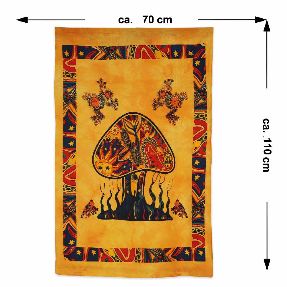 Kunst Und Magie Magic Mushrooms Psy Goa Poster Wandbehang Psychedelic Dekotuch Ca. 110 X 70 Cm