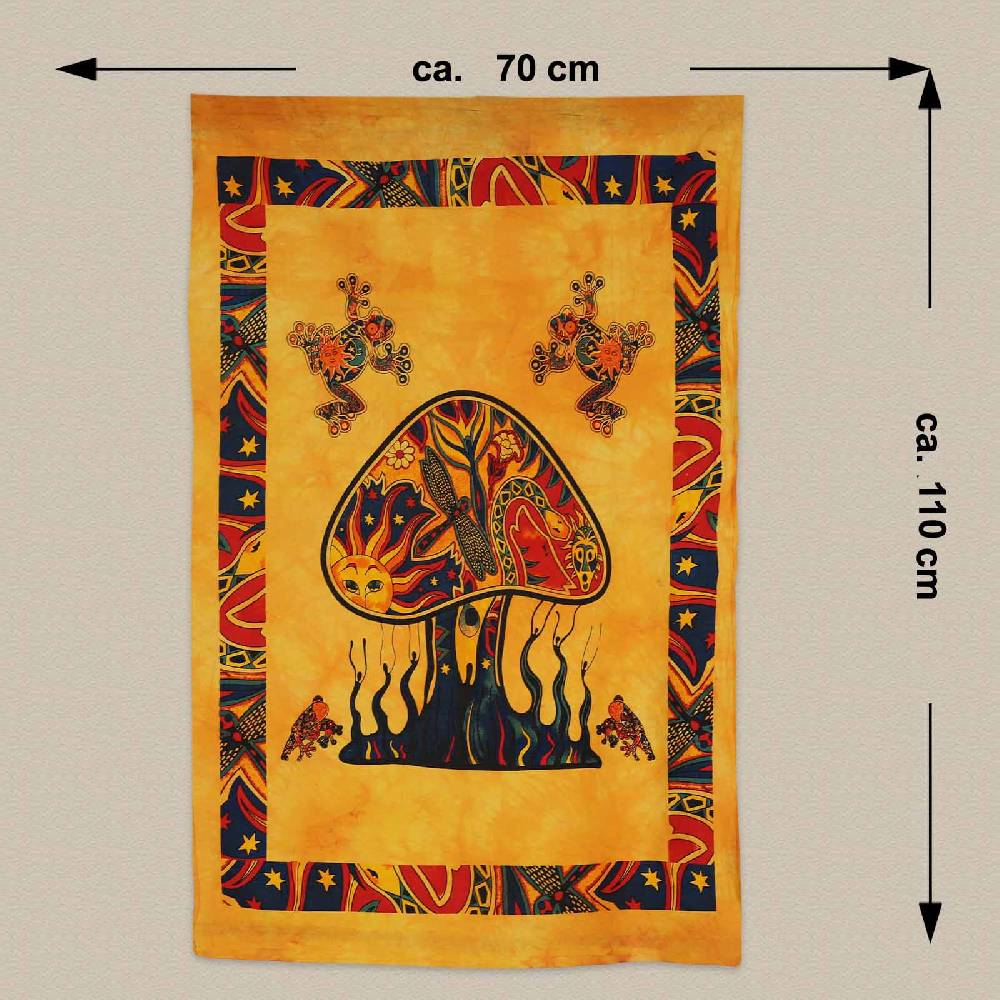 Kunst Und Magie Magic Mushrooms Psy Goa Poster Wandbehang Psychedelic Dekotuch Ca. 110 X 70 Cm