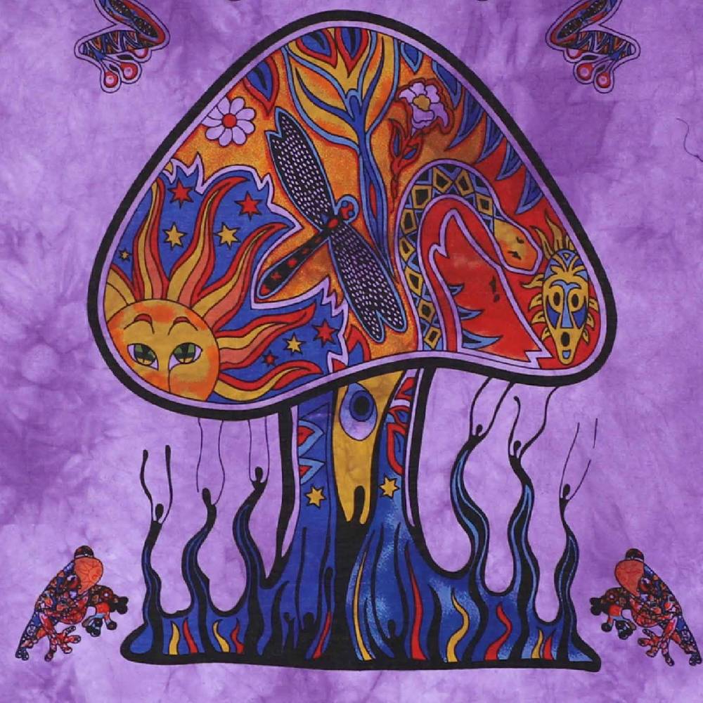 Kunst Und Magie Magic Mushrooms Psy Goa Poster Wandbehang Psychedelic Dekotuch Ca. 110 X 70 Cm