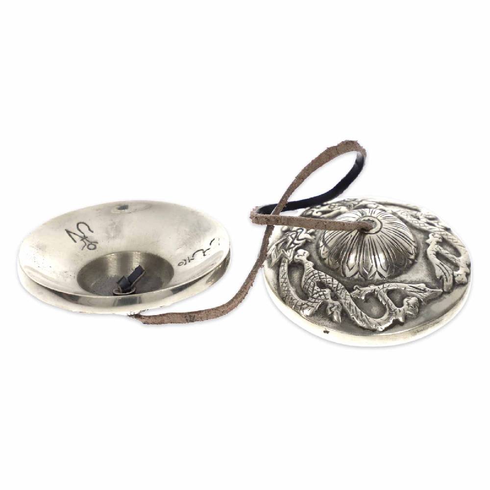 Kunst Und Magie Massive Tibetische Drachen Zimbeln Tingcha Dragon Mit Hellem Klang 7,5cm Mit Geschenkbox