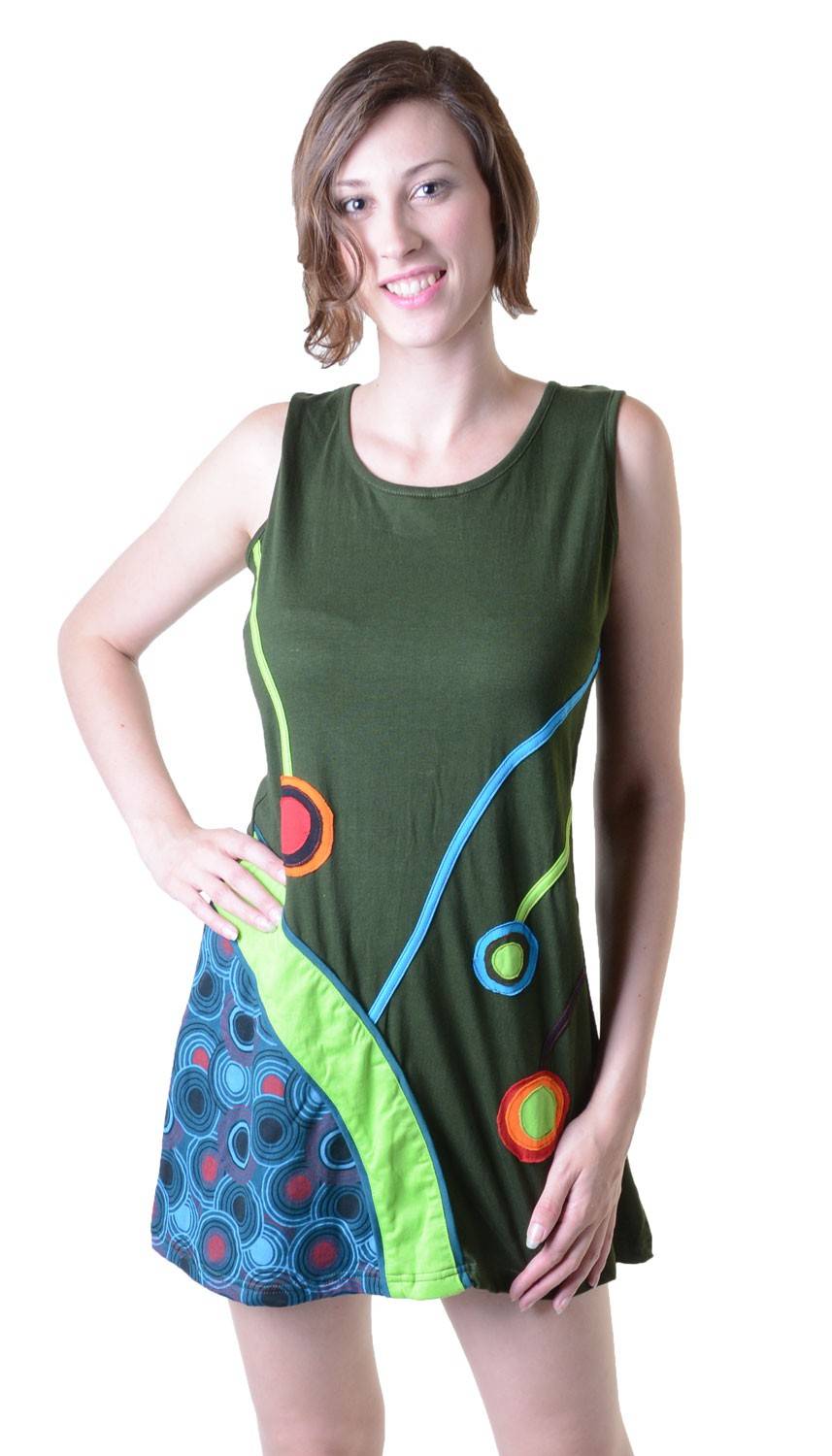 Kunst Und Magie Minikleid Longshirt Tunika Hippie Goa Sommerkleid Patchwork