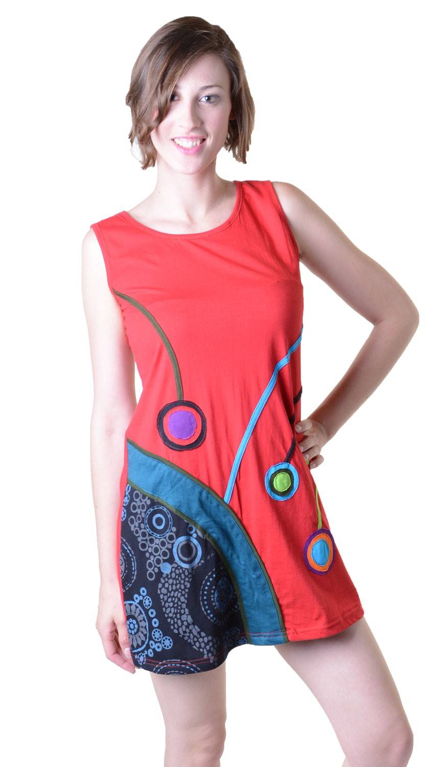 Kunst Und Magie Minikleid Longshirt Tunika Hippie Goa Sommerkleid Patchwork