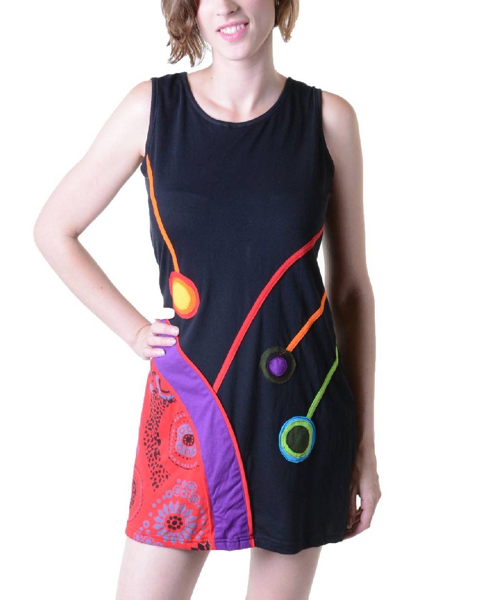 Kunst Und Magie Minikleid Longshirt Tunika Hippie Goa Sommerkleid Patchwork