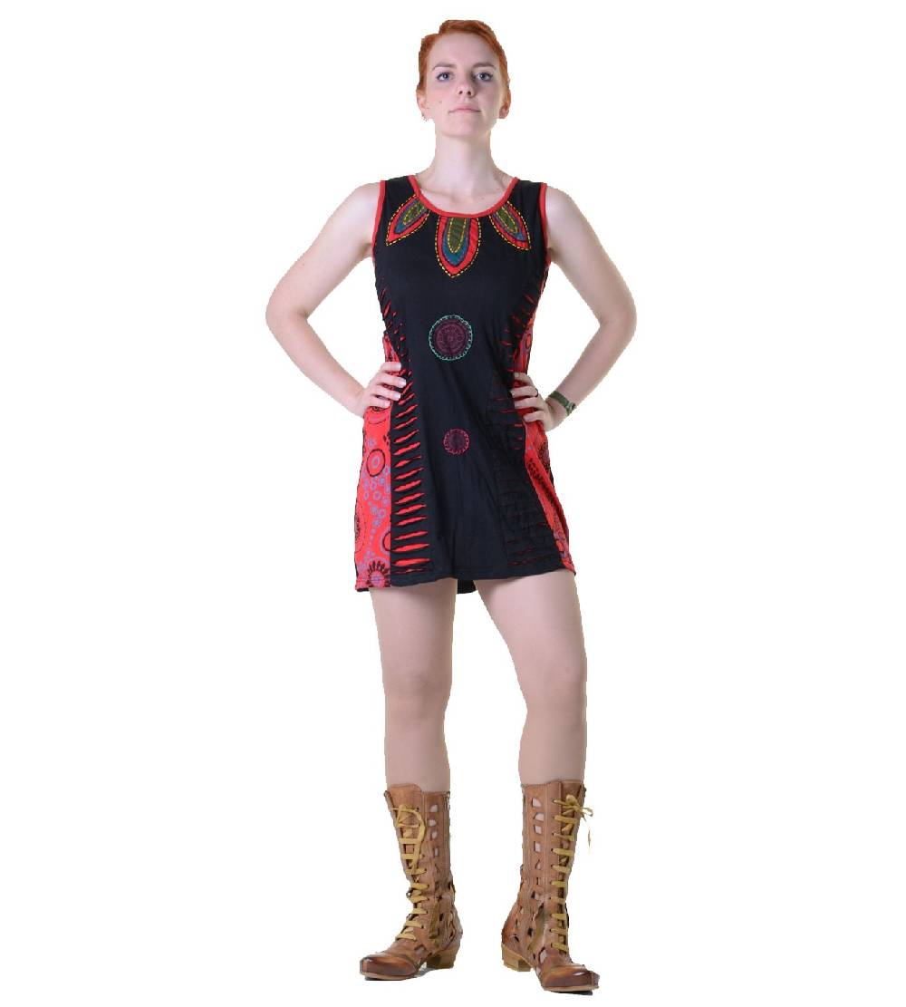 Kunst Und Magie Minikleid Longshirt Tunika Hippie Sommerkleid Mehrfarbig