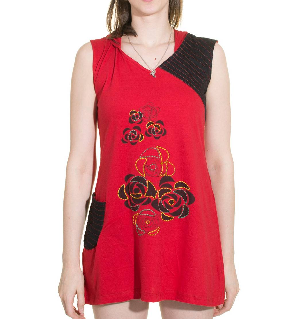 Kunst Und Magie Minikleid Longshirt Tunika Hippie Sommerkleid Mit Zipfelkapuze