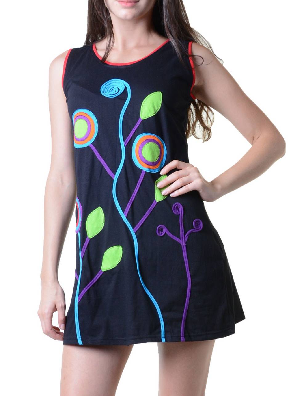 Kunst Und Magie Minikleid Longshirt Tunika Hippie Sommerkleid Mit Patches