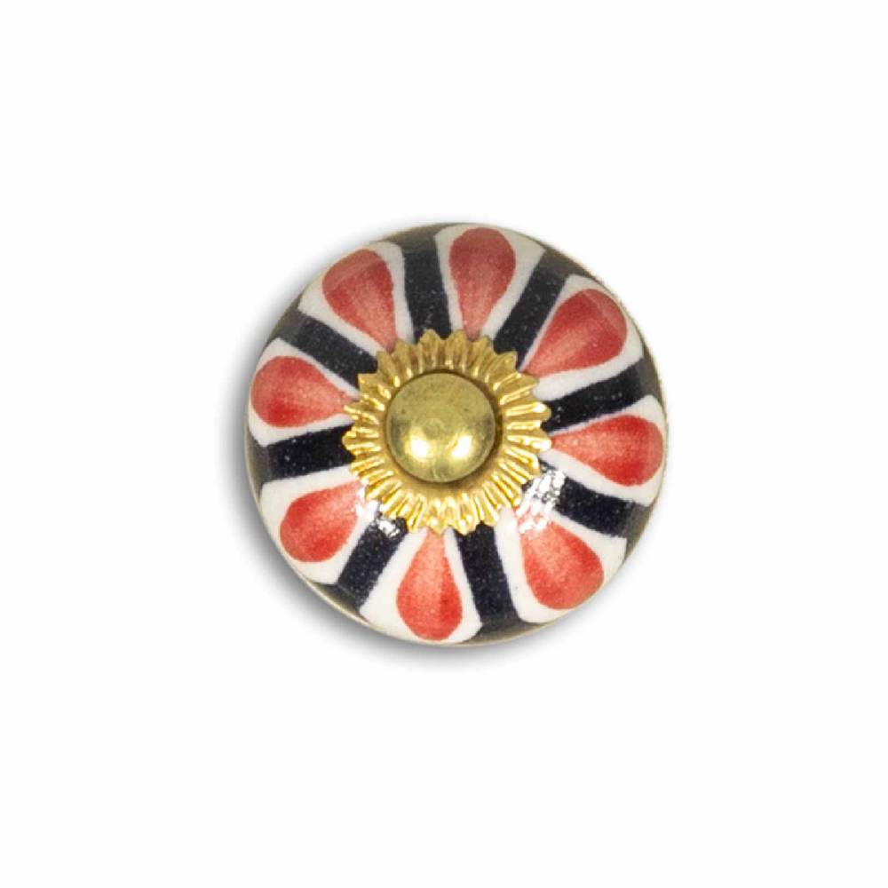 Kunst Und Magie Möbelgriff Keramik Knöpfe Griffe Möbelknopf Möbelknauf handbemalt Antik Look 3,5cm