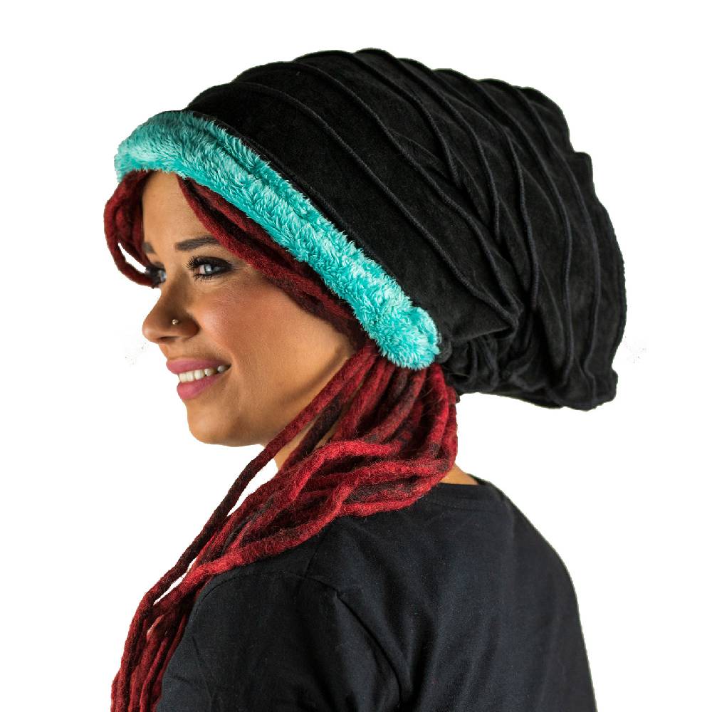 Kunst Und Magie Mütze Hut Aus Samt Und Plüsch Boho Dreadtube 2in1