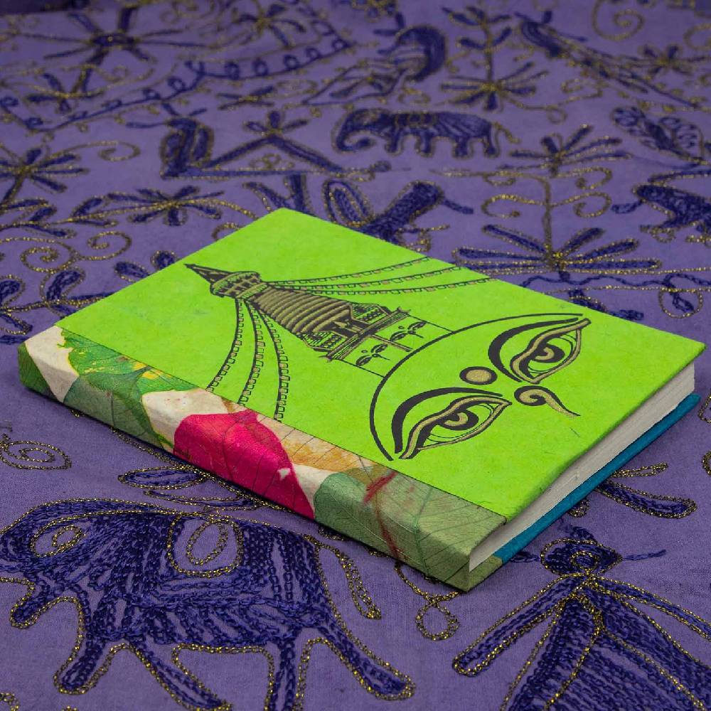 Kunst Und Magie Notizbuch Nachhaltigl Handgemacht Buddha Eyes Stupa Tagebuch Lokta Papier Poesiealbum