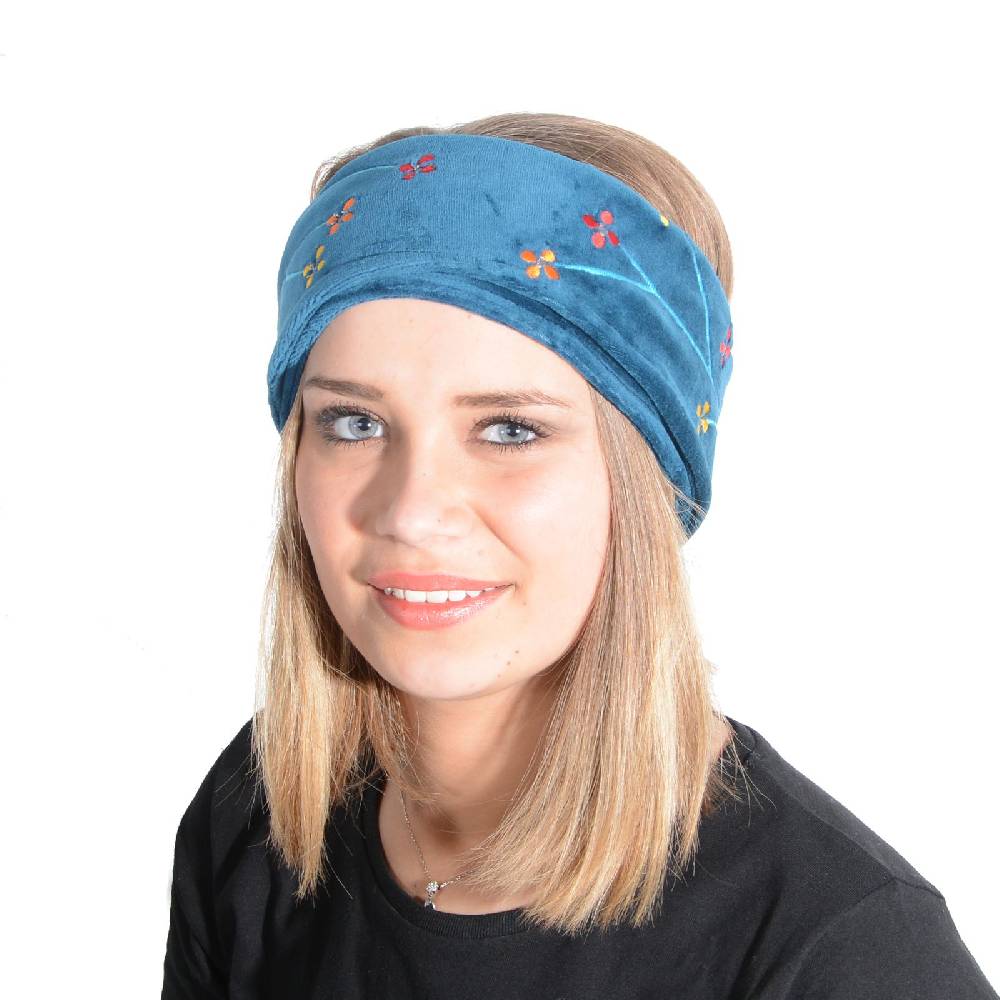 Kunst Und Magie Ohrwärmer Dreadtube Damen Flower Stirnband Aus Samt Baumwolle In Verschiedene Farben