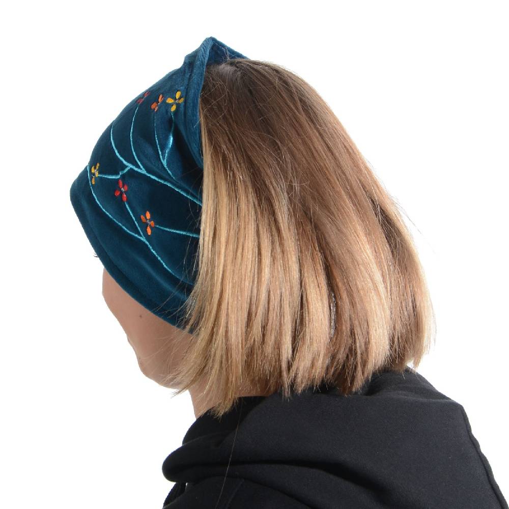 Kunst Und Magie Ohrwärmer Dreadtube Damen Flower Stirnband Aus Samt Baumwolle In Verschiedene Farben