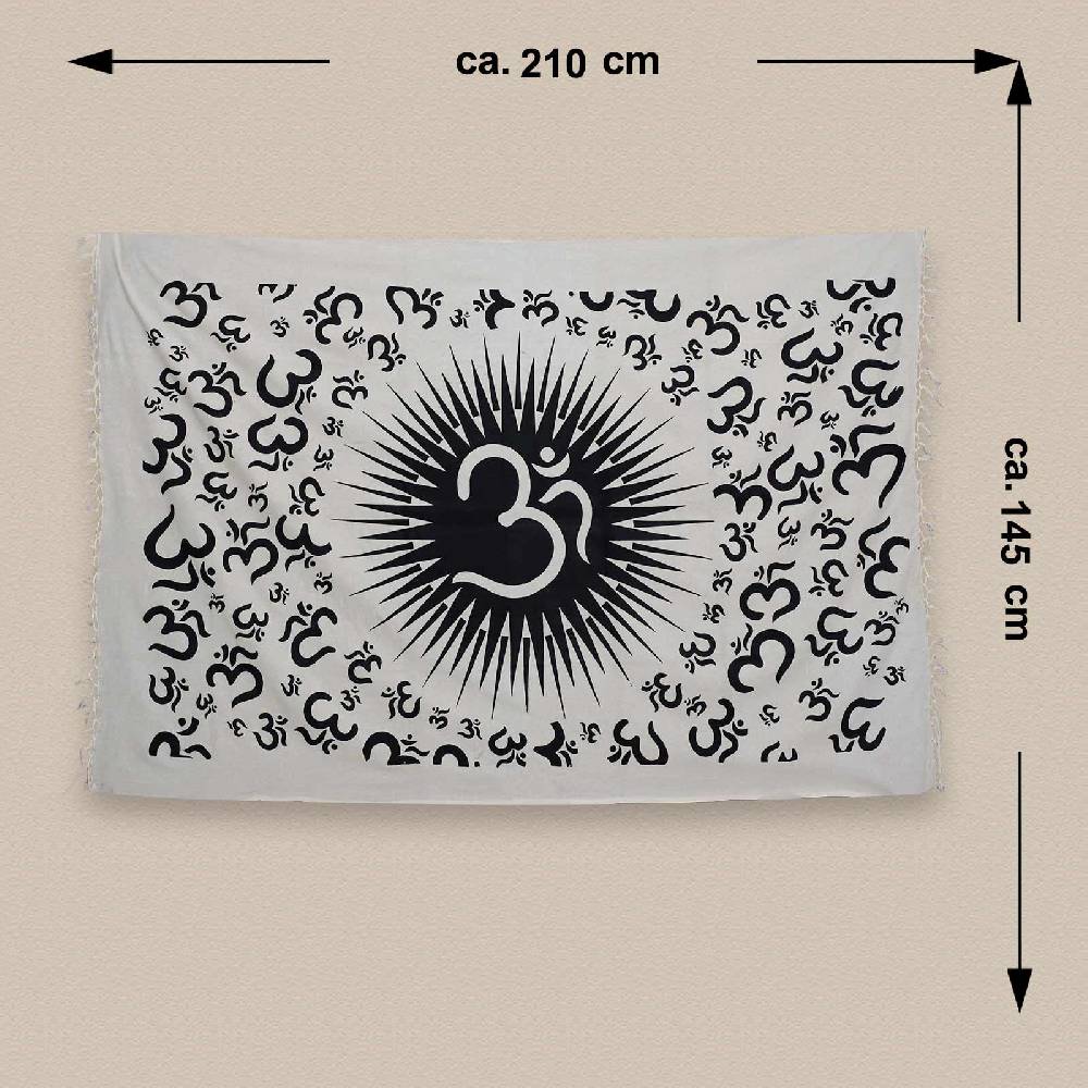 Kunst Und Magie OM Dekotuch Große Tagesdecke Wandbehang Tuch Goa Ca. 140 X 210cm