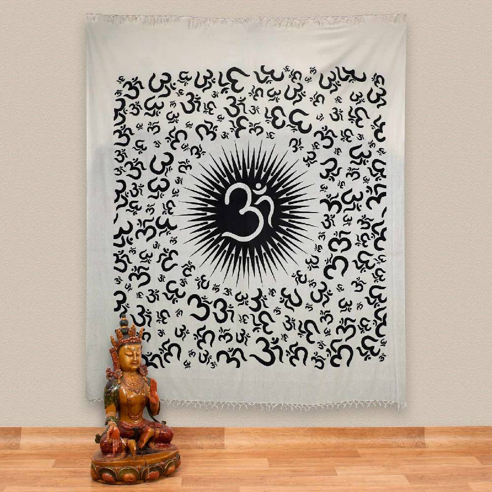 Kunst Und Magie OM Dekotuch Große Tagesdecke Wandbehang Tuch Goa ca. 220 x 235cm