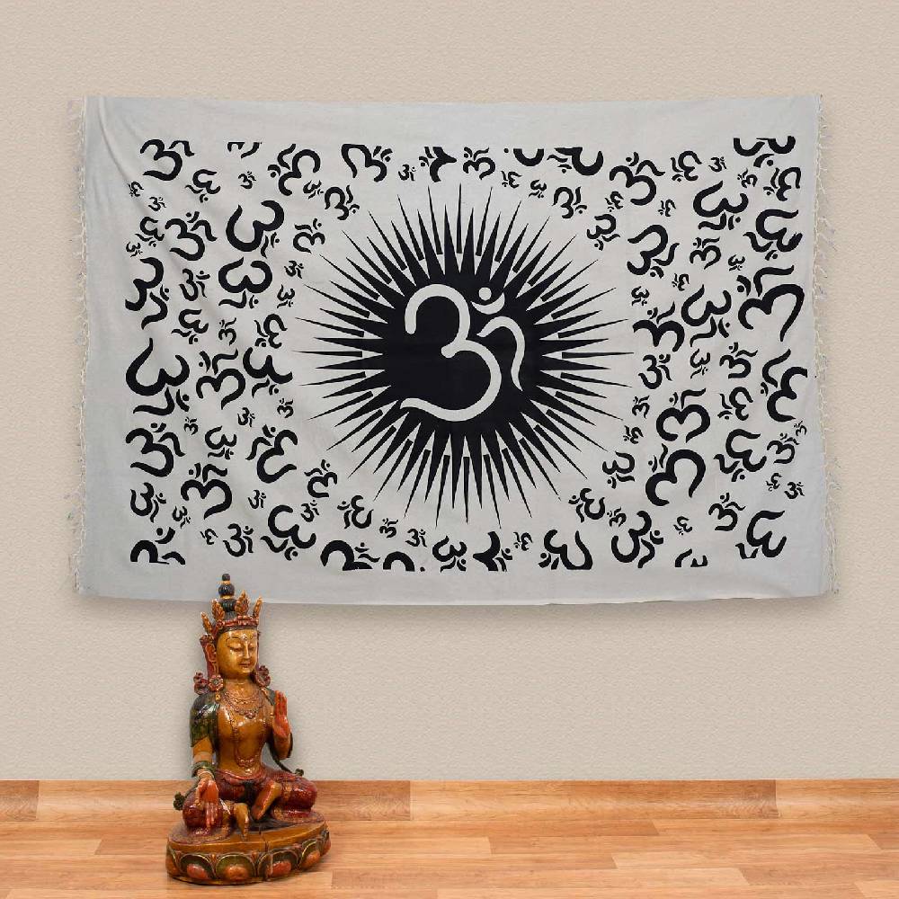 Kunst Und Magie OM Dekotuch Große Tagesdecke Wandbehang Tuch Goa ca. 140 x 210cm