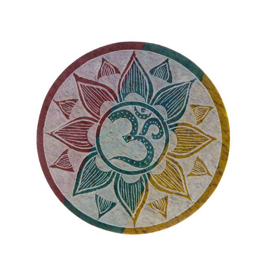 Kunst Und Magie OM Halter Für Räucherstäbchen Und Kegel Räucherstäbchenhalter Aus Speckstein 10cm