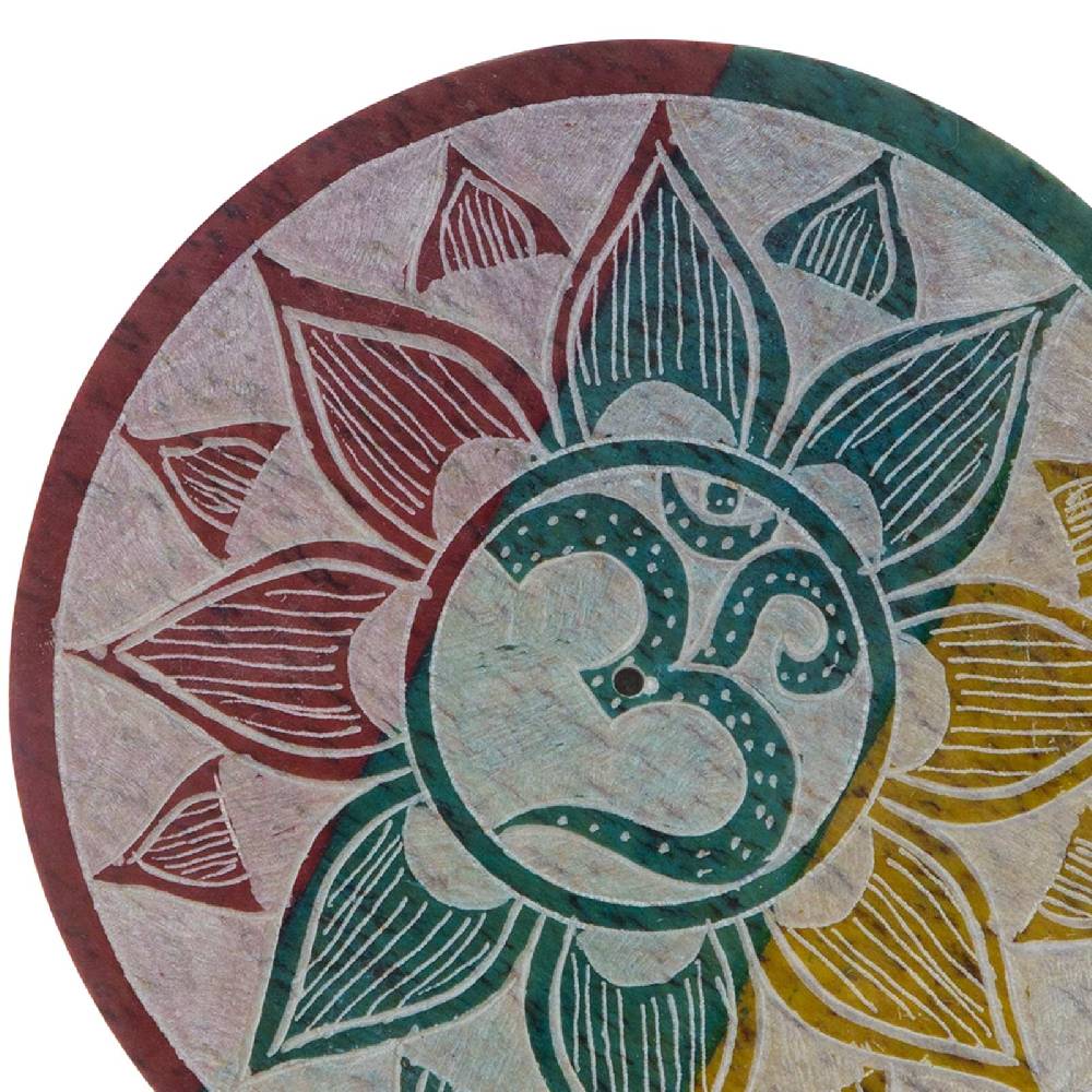 Kunst Und Magie OM Halter Für Räucherstäbchen Und Kegel Räucherstäbchenhalter Aus Speckstein 10cm