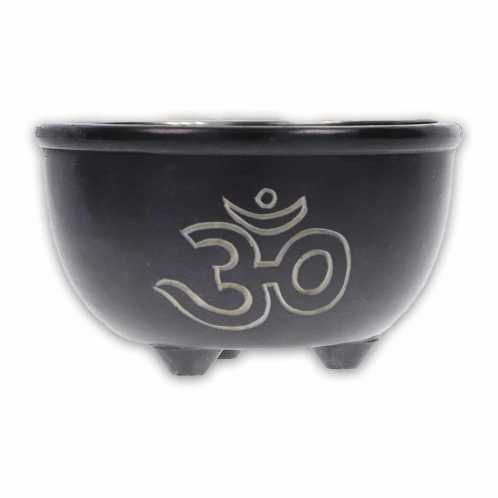 Kunst Und Magie OM Räucherstövchen Räuchergefäß Räucherschale Mit Sieb Aus Speckstein 10cm Bunt