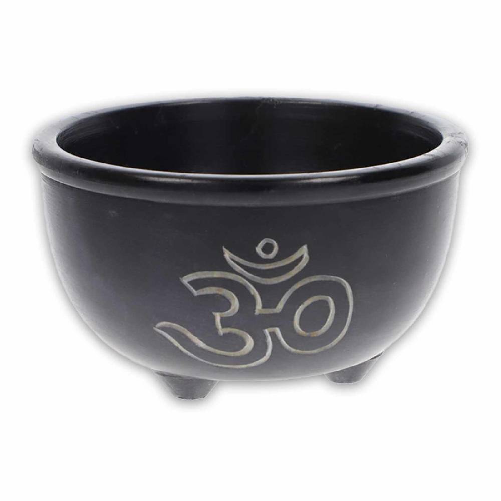 Kunst Und Magie OM Räucherstövchen Räuchergefäß Räucherschale Mit Sieb Aus Speckstein 10cm Bunt