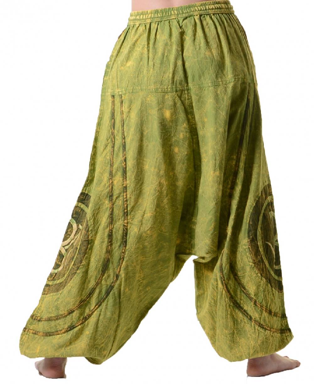 Kunst Und Magie OM Unisex Psy Baggy Pants Hippie Hose Goa Baumwoll Tanzhose Stonewashed
