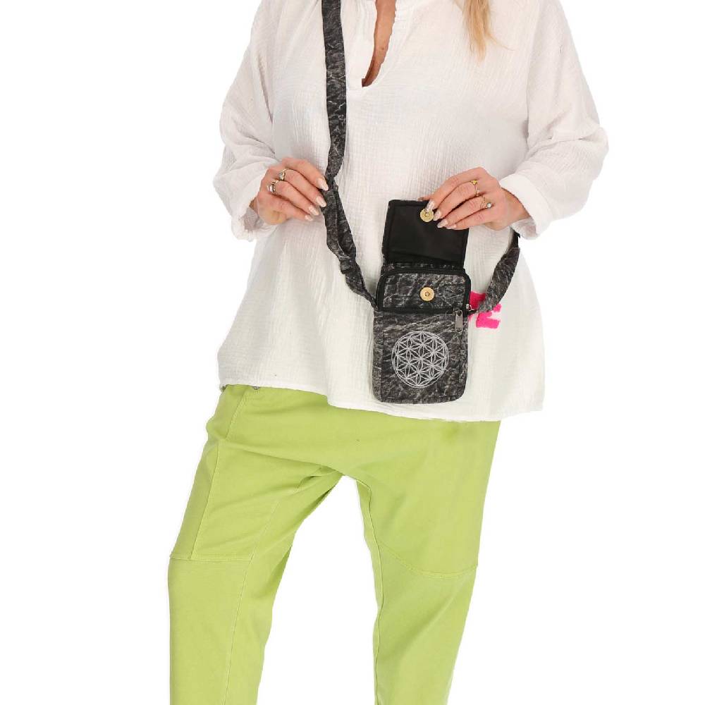 Kunst Und Magie Passportbag Handytasche Brustbeutel Schultertasche Hippie Handtasche Goa Tasche mit Schulterriemen