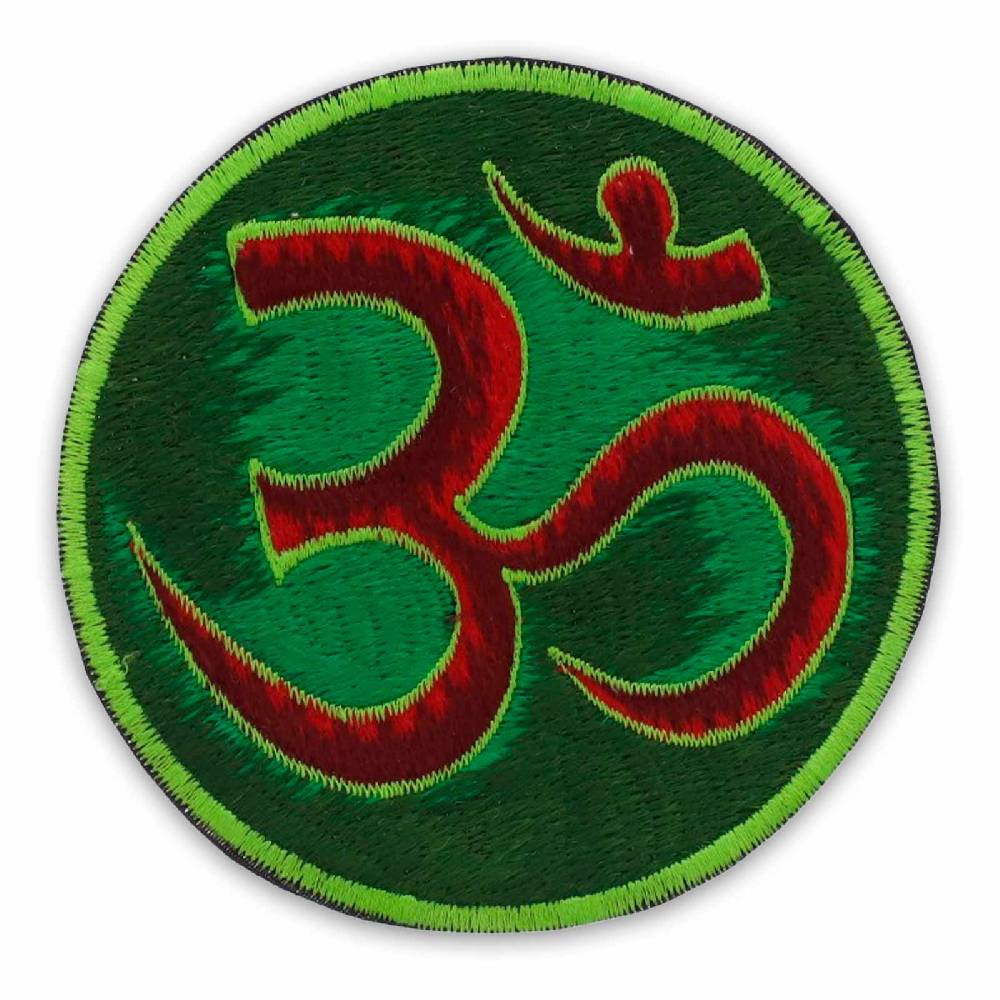 Kunst Und Magie Patch Aufnäher Aum Om ca 10cm Durchmesser Grün