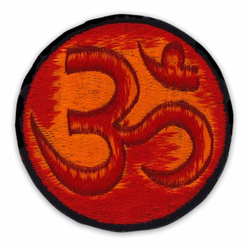 Kunst Und Magie Patch Aufnäher Aum Om ca 10cm Durchmesser Rot