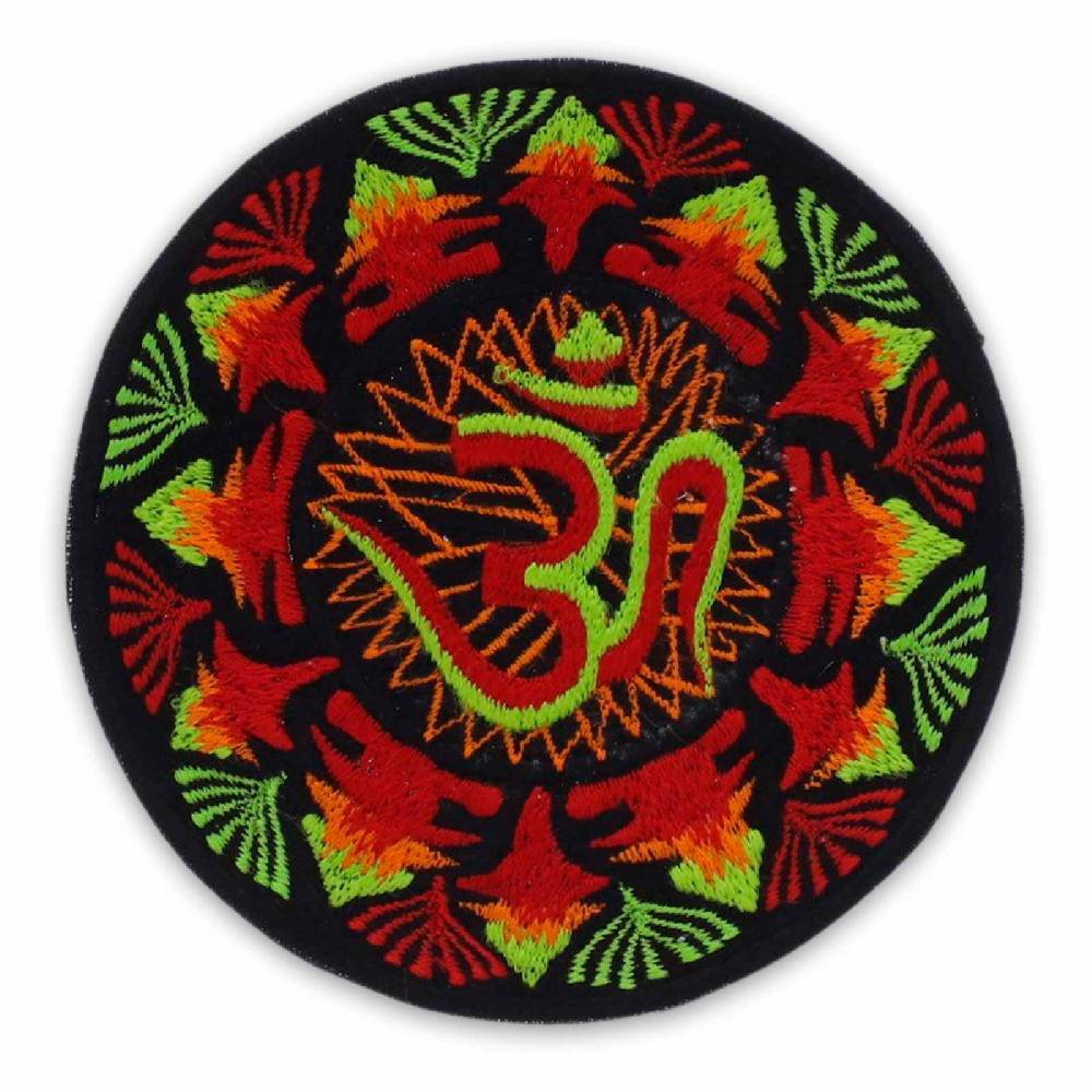 Kunst Und Magie Patch Aufnäher Aum Om Mandala ca 10cm Durchmesser Bunt