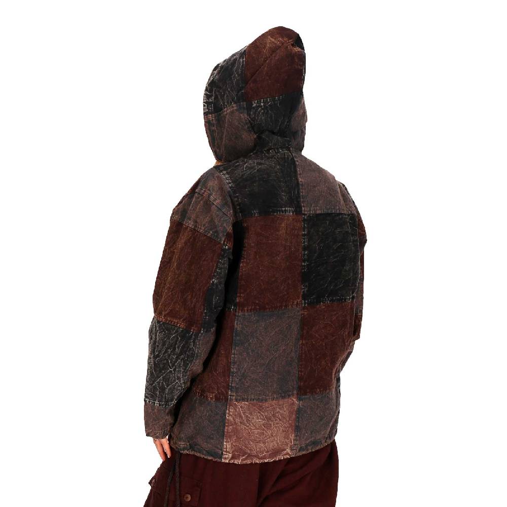 Kunst Und Magie Patchwork Baja Hoodie Herren Alternativ Kapuzenpulli Nachhaltig Fair