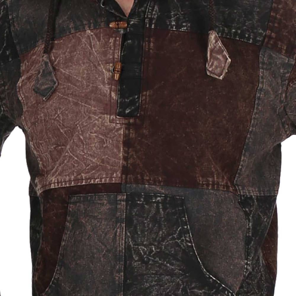 Kunst Und Magie Patchwork Baja Hoodie Herren Alternativ Kapuzenpulli Nachhaltig Fair