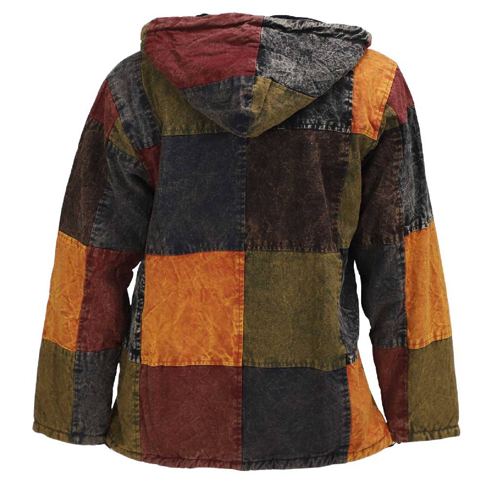 Kunst Und Magie Patchwork Jacke Baja Hoodie Herren Alternativ Kapuzenjacke Mit Fleecefutter Nachhaltig Fair