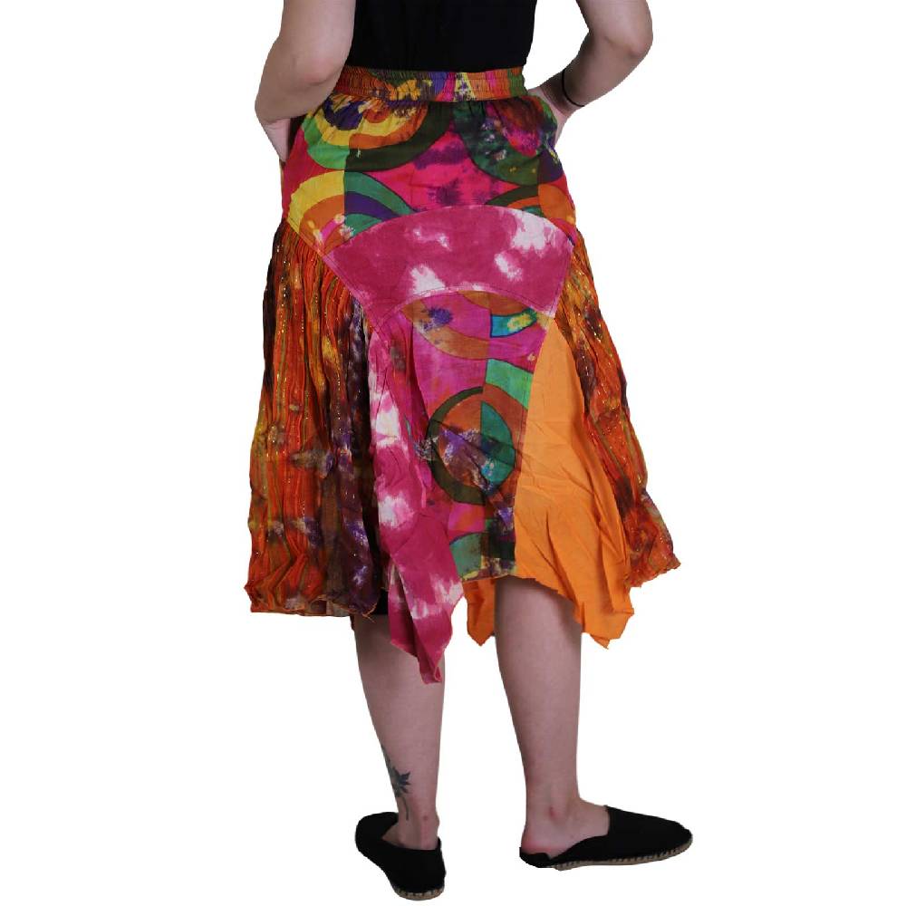 Kunst Und Magie Patchwork Zipfelrock Im Sommerlichen Flowerstyle Goa Hippie Fair No Waist