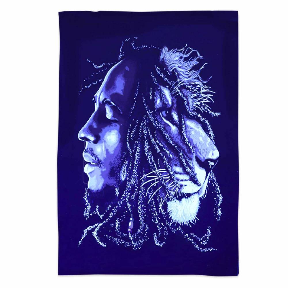 Kunst Und Magie Rasta Lion Of Zion Poster Wandbehang Psychedelic Dekotuch Ca. 110 X 70 Cm